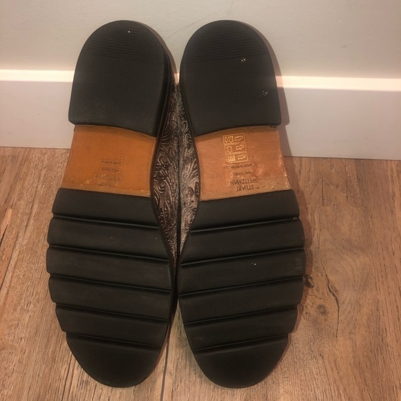 STUART Weitzman Velvet Paisley Sneakers Reflective Green Olive Colour Sz 8.5 M - Picture 7 of 8